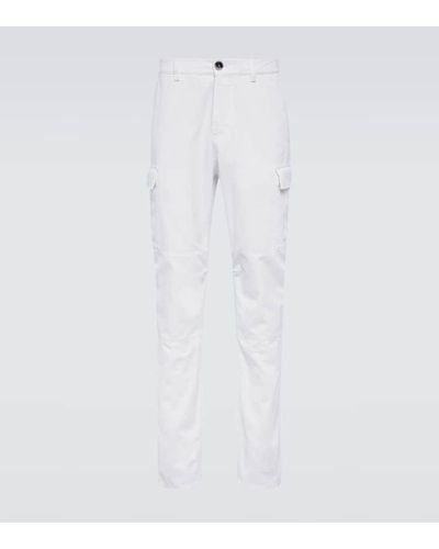 Brunello Cucinelli Cotton Gabardine Cargo Pants - White
