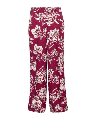 Dorothee Schumacher Pantalon ample Structured Florals à taille haute - Rouge