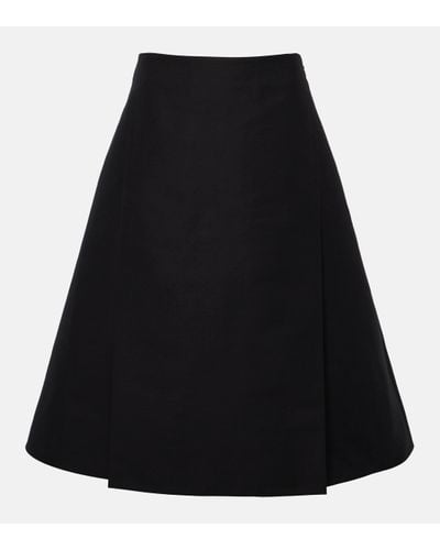 Marni Cotton Cady Midi Skirt - Black