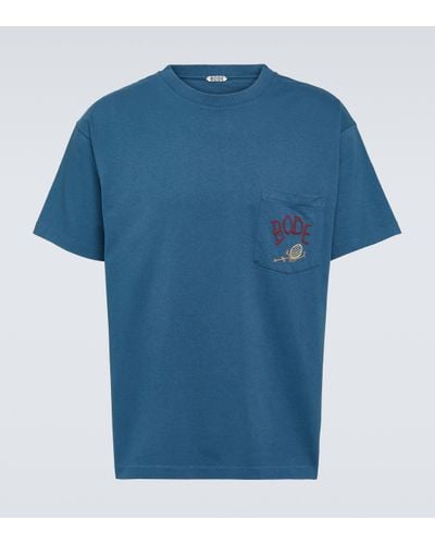 Bode T-shirt en coton a logo - Bleu