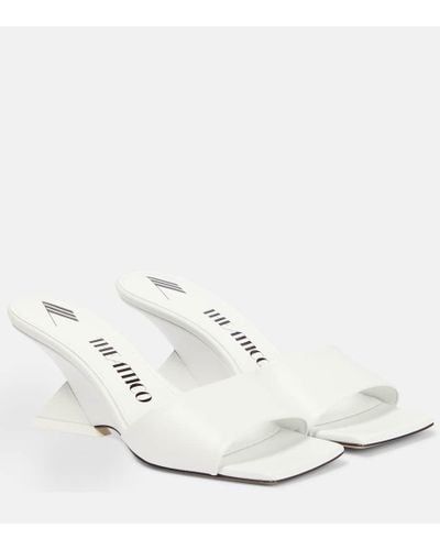 The Attico Cheope Leather Mules - White