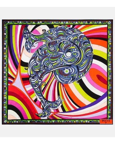 Emilio Pucci Iride-print Silk Twill Scarf - Multicolour