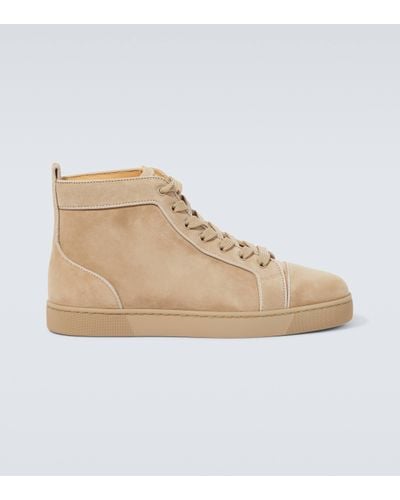 Christian Louboutin Louis Suede High-top Trainers - Natural