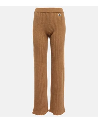 Moncler High-rise Wool-blend Trousers - Brown