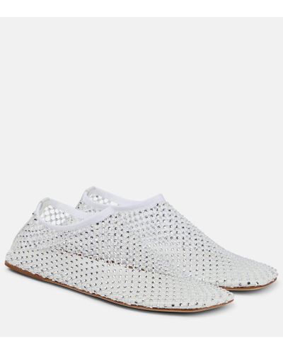 Christopher Esber Minette Embellished Mesh Ballet Flats - White