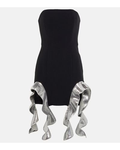David Koma Embellished Ruffle Minidress - Black
