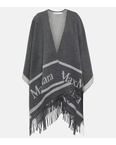 Max Mara Poncho Hilde en laine - Gris