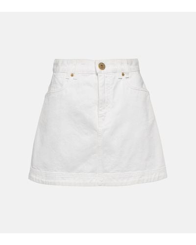 Balmain Denim Miniskirt - White
