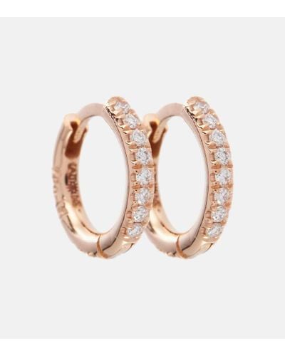 Ileana Makri Orecchini New Mini Hoops in oro rosa 18kt con diamanti - Bianco