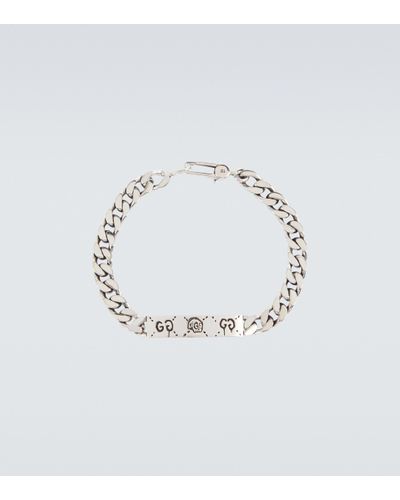 Gucci X Trouble Andrew Ghost Sterling Silver Bracelet - Metallic