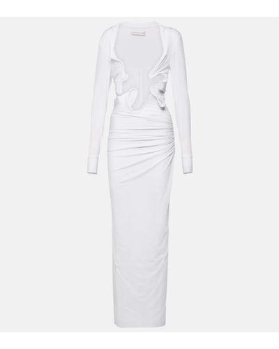 Christopher Esber Venus Plunge Jersey Maxi Dress - White