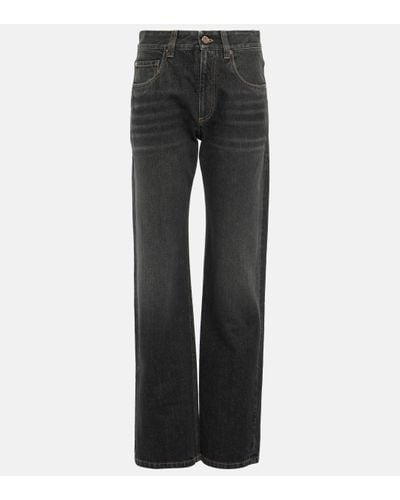 Brunello Cucinelli Mid-rise Straight Jeans - Grey