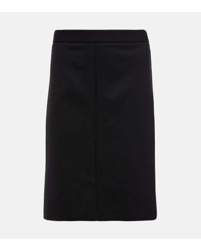 The Row Benson Wool-blend Midi Skirt - Black