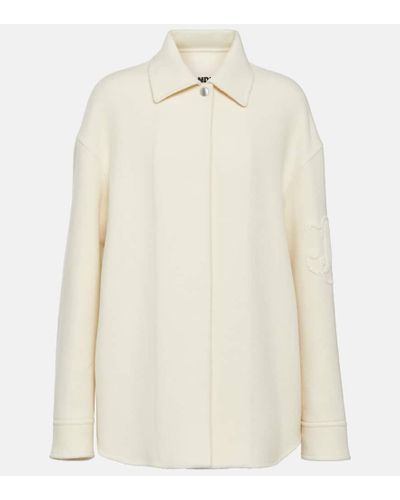 Jil Sander Chaqueta de lana virgen con logo - Blanco