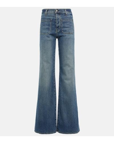 Nili Lotan Jeans flared Florence de tiro alto - Azul