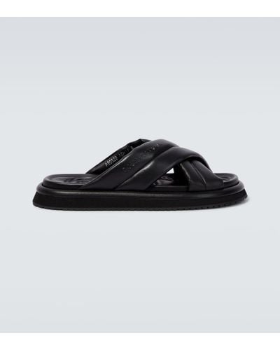Dolce & Gabbana Padded Crossover Slides - Black