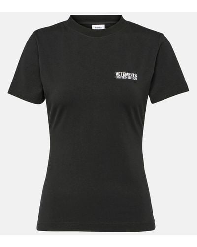 Vetements Cotton-blend Jersey T-shirt - Black
