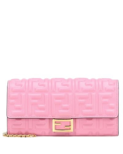 Fendi The Baguette Continental Leather Wallet - Pink