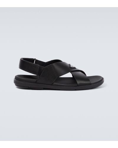 Prada Sandales Vit Sport en cuir - Noir