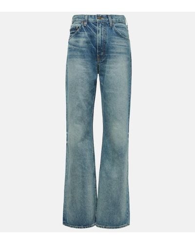 Nili Lotan Mitchell Low-rise Wide-leg Jeans - Blue