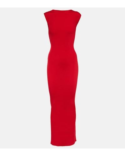 Givenchy Open-back Ribbed-knit Gown - Red