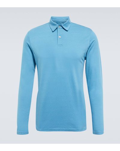 Derek Rose Ramsey 4 Cotton-blend Pique Polo Shirt - Blue