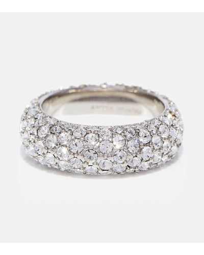 AMINA MUADDI Cameron Crystal-embellished Ring - White