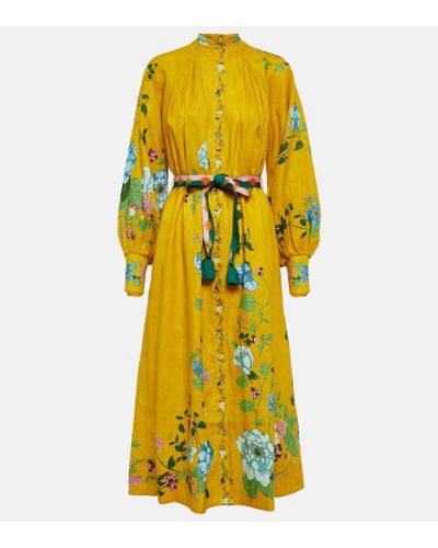 ALÉMAIS Hemdkleid mit Blumen-Print - Gelb