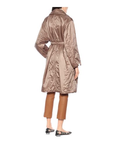 Max Mara Leather The Cube Greenco Down Coat in Brown | Lyst