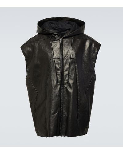 Rick Owens Oversized Leather Jacket - Black