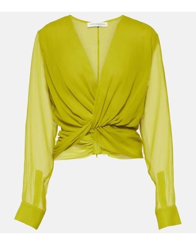 Christopher Esber Blusa Springs de georgette de seda - Amarillo