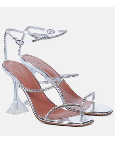 AMINA MUADDI Gilda Embellished Pvc Sandals - White