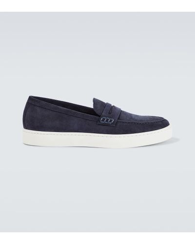 Manolo Blahnik Ellis Suede Slip-on Loafers - Blue