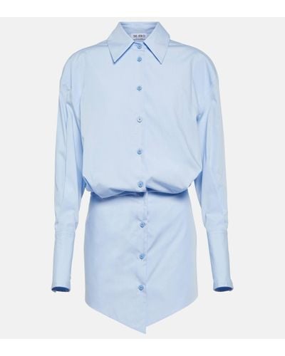 The Attico Robe chemise en coton - Bleu