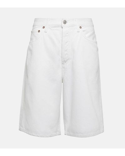 Agolde Low-Rise Jeansshorts Jort - Weiß