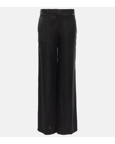 The Row Bany Low-rise Straight Satin Pants - Black