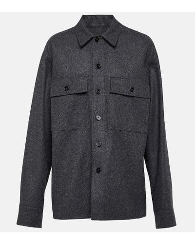 Jil Sander Virgin Wool Flannel Shirt - Gray