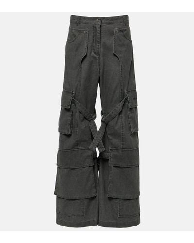 Acne Studios Jeans cargo anchos de tiro medio - Gris