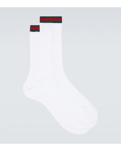 Gucci Socken Web Stripe aus einem Baumwollgemisch - Weiß