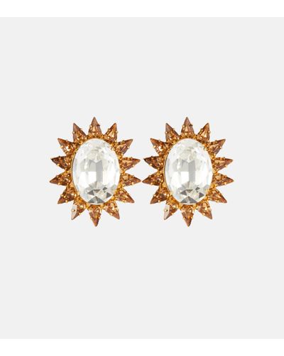 Jennifer Behr Gemma Crystal-embellished Stud Earrings - White