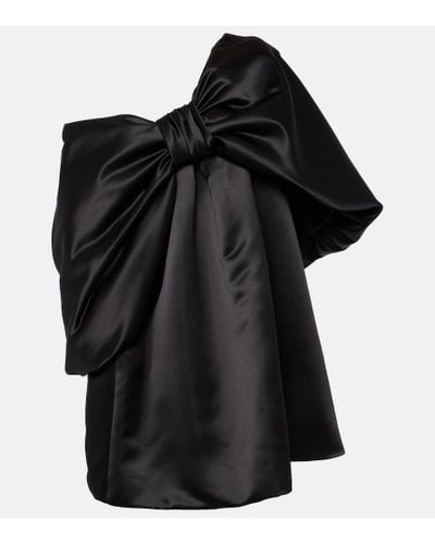 Simone Rocha Vestido corto de crepe con lazo - Negro