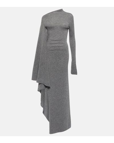 Ann Demeulemeester Zorka Draped Wool And Cashmere Maxi Dress - Gray