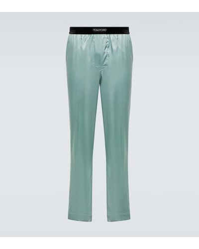 Tom Ford Silk-blend Pajama Pants - Green