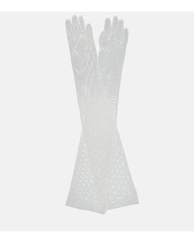 Danielle Frankel Bridal Malfroy Tulle Gloves - White