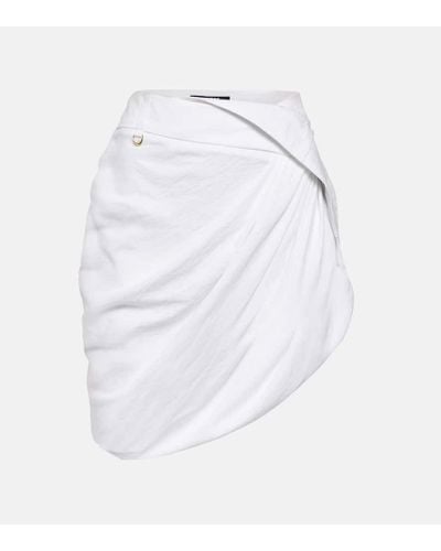 Jacquemus La Mini Jupe Saudade Draped Miniskirt - White