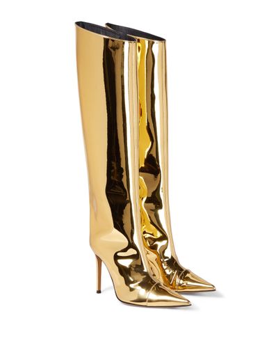Alexandre Vauthier Alex Metallic Leather Knee-high Boots