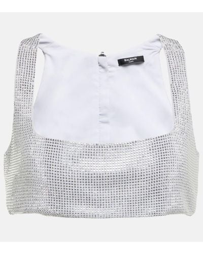 Balmain Embellished Bralette - White