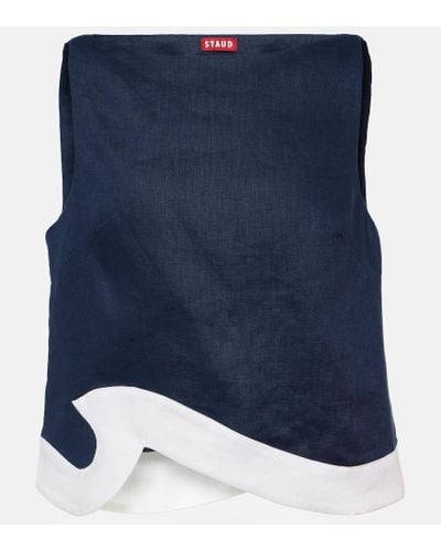 STAUD Raphael Linen Top - Blue