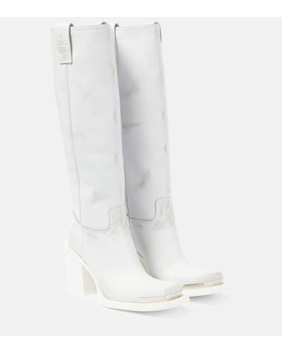 Miu Miu Stiefel aus Leder - Weiß