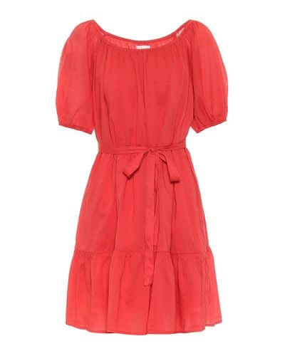 Velvet Renelle Cotton Dress - Red